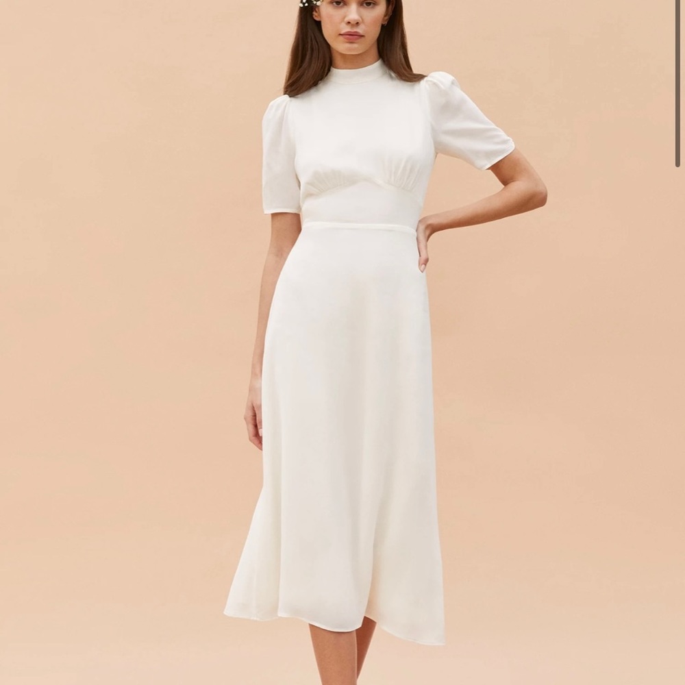 [NWT] ✨Reformation Ivory Dusk Midi Dress Size 8